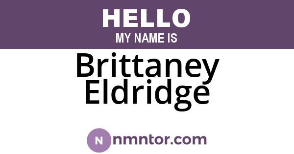 Brittaney Eldridge