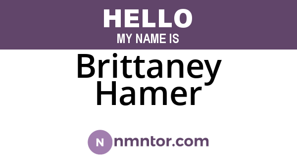 Brittaney Hamer
