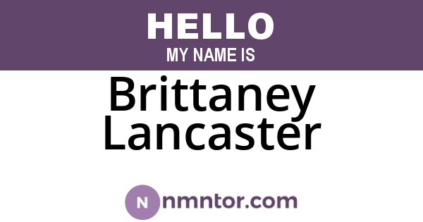 Brittaney Lancaster