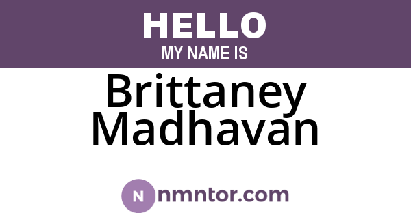 Brittaney Madhavan