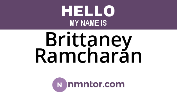 Brittaney Ramcharan
