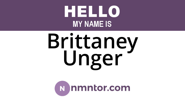 Brittaney Unger