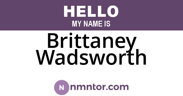 Brittaney Wadsworth