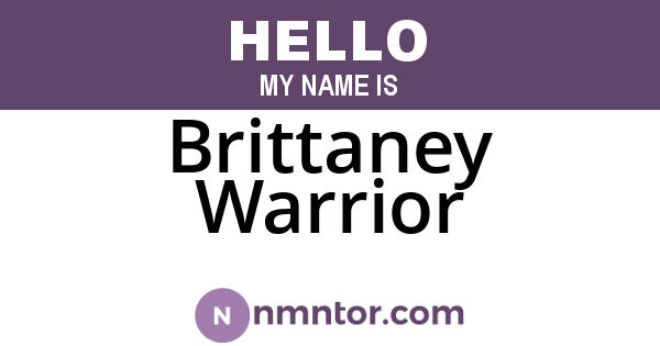 Brittaney Warrior