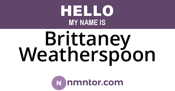 Brittaney Weatherspoon