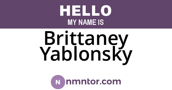 Brittaney Yablonsky