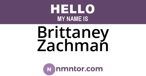 Brittaney Zachman