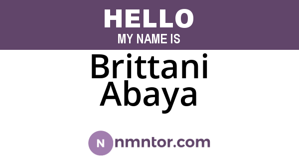 Brittani Abaya
