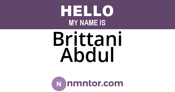 Brittani Abdul