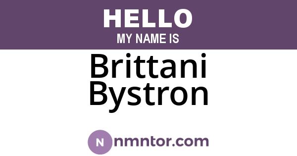 Brittani Bystron