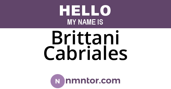 Brittani Cabriales