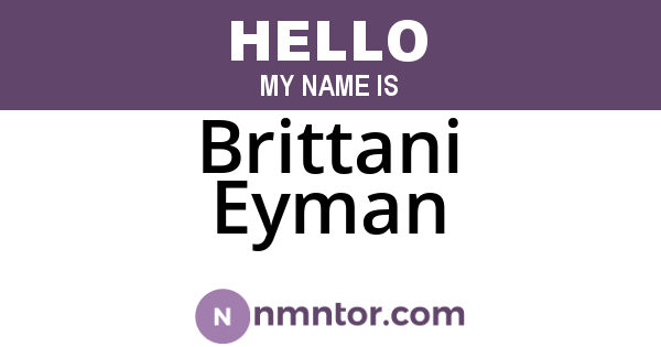 Brittani Eyman