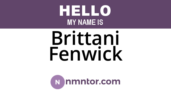 Brittani Fenwick