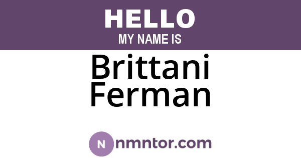 Brittani Ferman