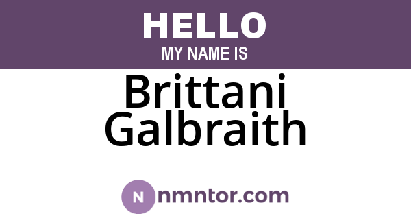 Brittani Galbraith
