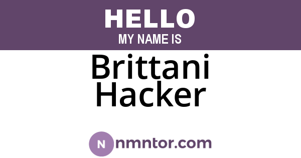Brittani Hacker