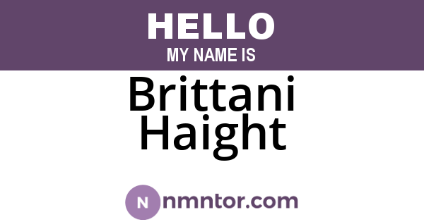 Brittani Haight