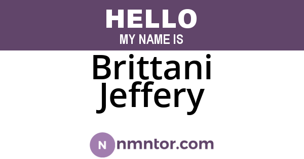 Brittani Jeffery