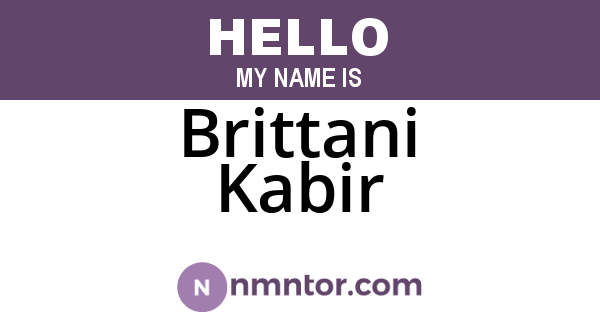 Brittani Kabir