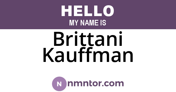 Brittani Kauffman