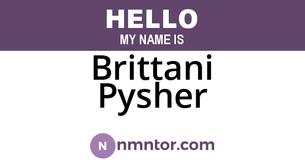 Brittani Pysher