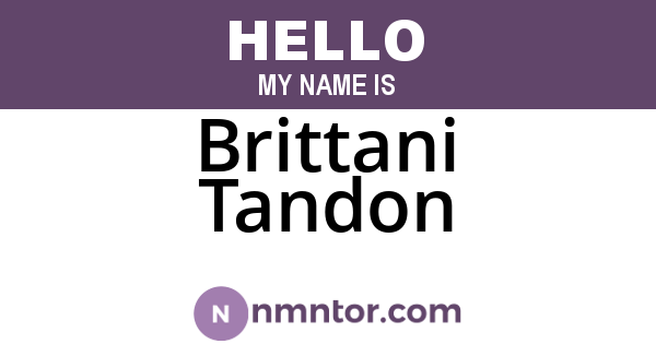 Brittani Tandon