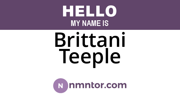 Brittani Teeple