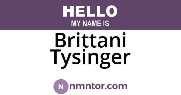 Brittani Tysinger