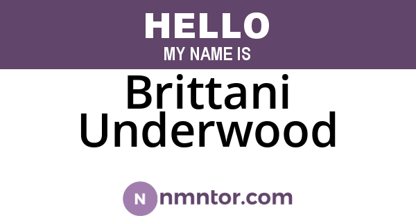 Brittani Underwood