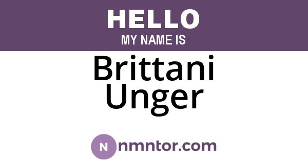 Brittani Unger