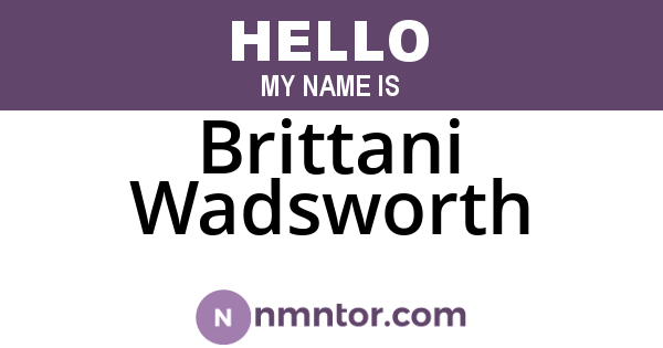 Brittani Wadsworth