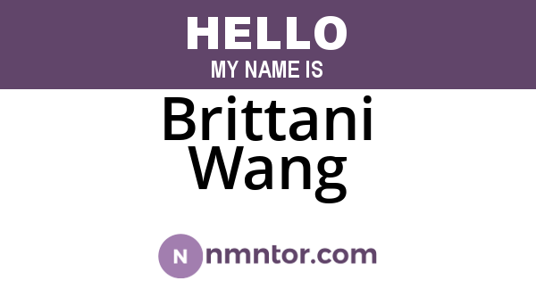Brittani Wang