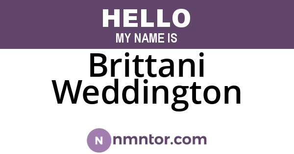 Brittani Weddington