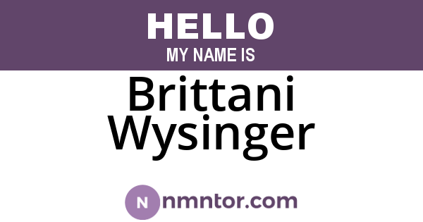 Brittani Wysinger