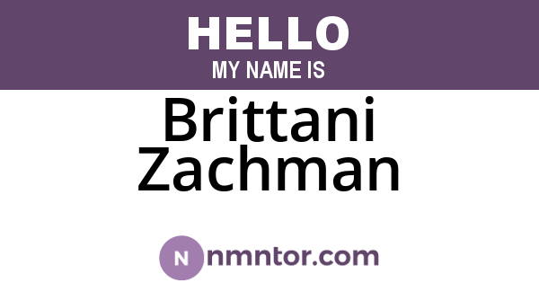 Brittani Zachman