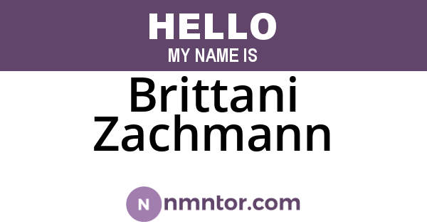 Brittani Zachmann