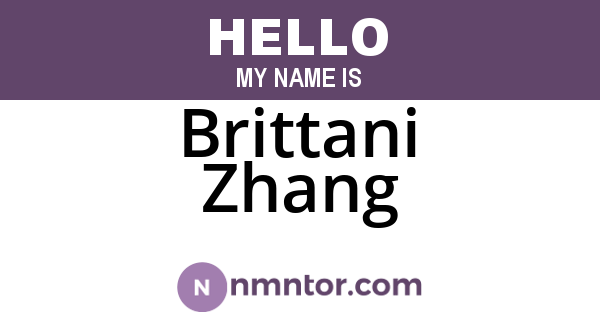 Brittani Zhang