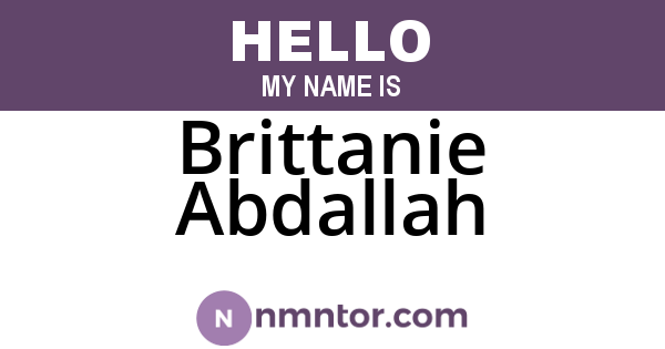 Brittanie Abdallah