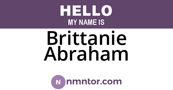 Brittanie Abraham