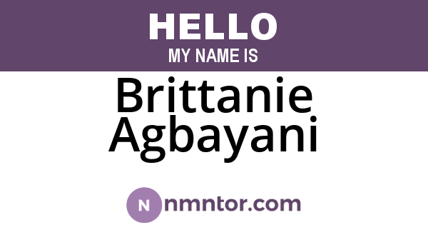 Brittanie Agbayani