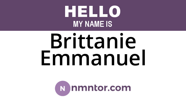 Brittanie Emmanuel