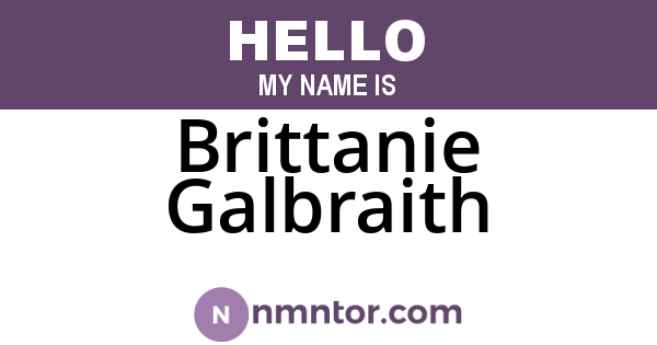 Brittanie Galbraith