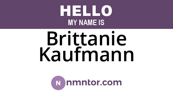 Brittanie Kaufmann