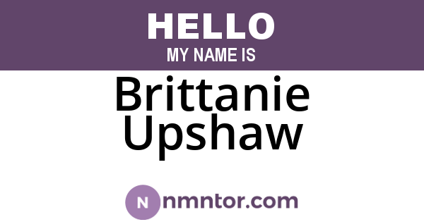 Brittanie Upshaw