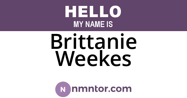 Brittanie Weekes