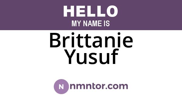 Brittanie Yusuf