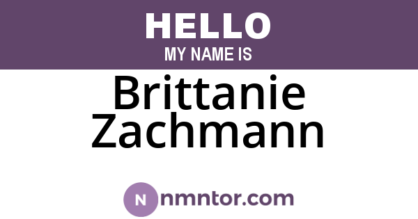 Brittanie Zachmann