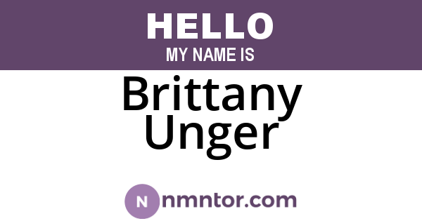Brittany Unger