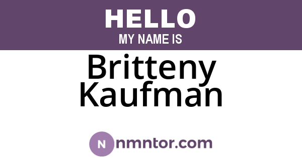 Britteny Kaufman