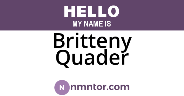 Britteny Quader